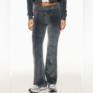 Aritzia Tna Velvet Flare Pants Navy Blue